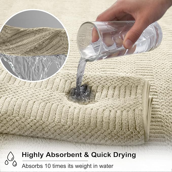Oliven 4 Pcs Camel Large Bath Towel Set 35"x70" Extra Large Bath Sheets Oversized Jumbo Towels for Bathroom 600GSM Soft Highly Absorbent Quick Dry Beach Chair Towel Woven Towels for Hotel and Spa