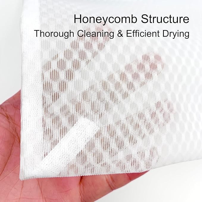 3PCS Heavy Duty Honeycomb Mesh Laundry Bags for Delicates - XL 12x16 Inch Lingerie Wash Bags with Rustproof Zippers, Tear-Resistant for Washing Machine & Dryer, Protect Bras/Socks/Underwear