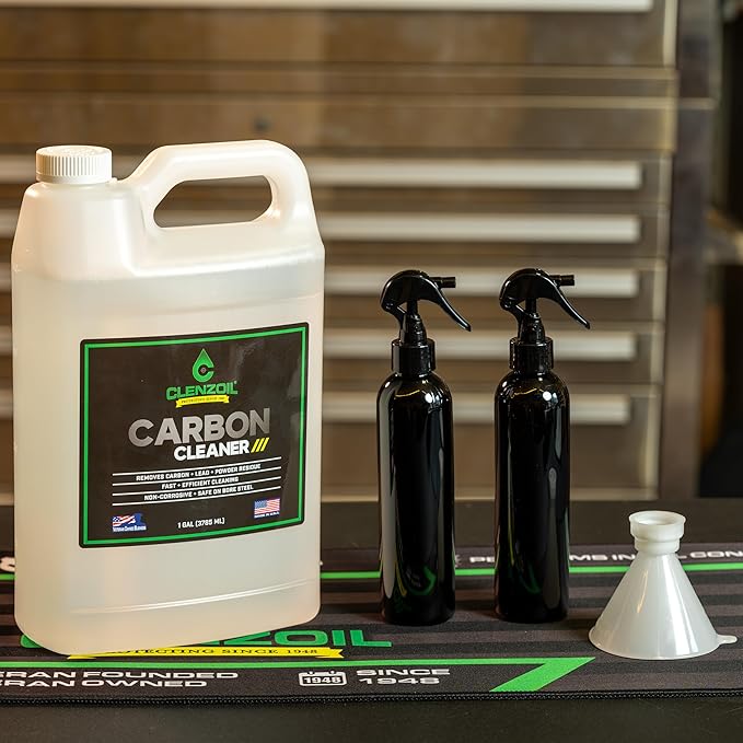 Clenzoil Carbon Cleaner Gallon Refill Kit | Bulk Water-Based Firearm Cleaning Solution with Refillable Bottles, Trigger Sprayer & Funnel