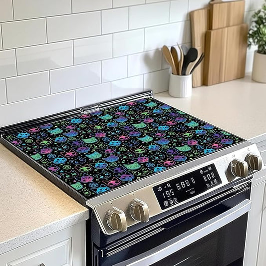 Decorative Electric Stove Top Covers, Heat Resistant Silicone Stove Cover Mat, Stove Top Protectors for Electric Flat Glass Stoves, Adds Extra Counter Space for Small Kitchens and Apartments