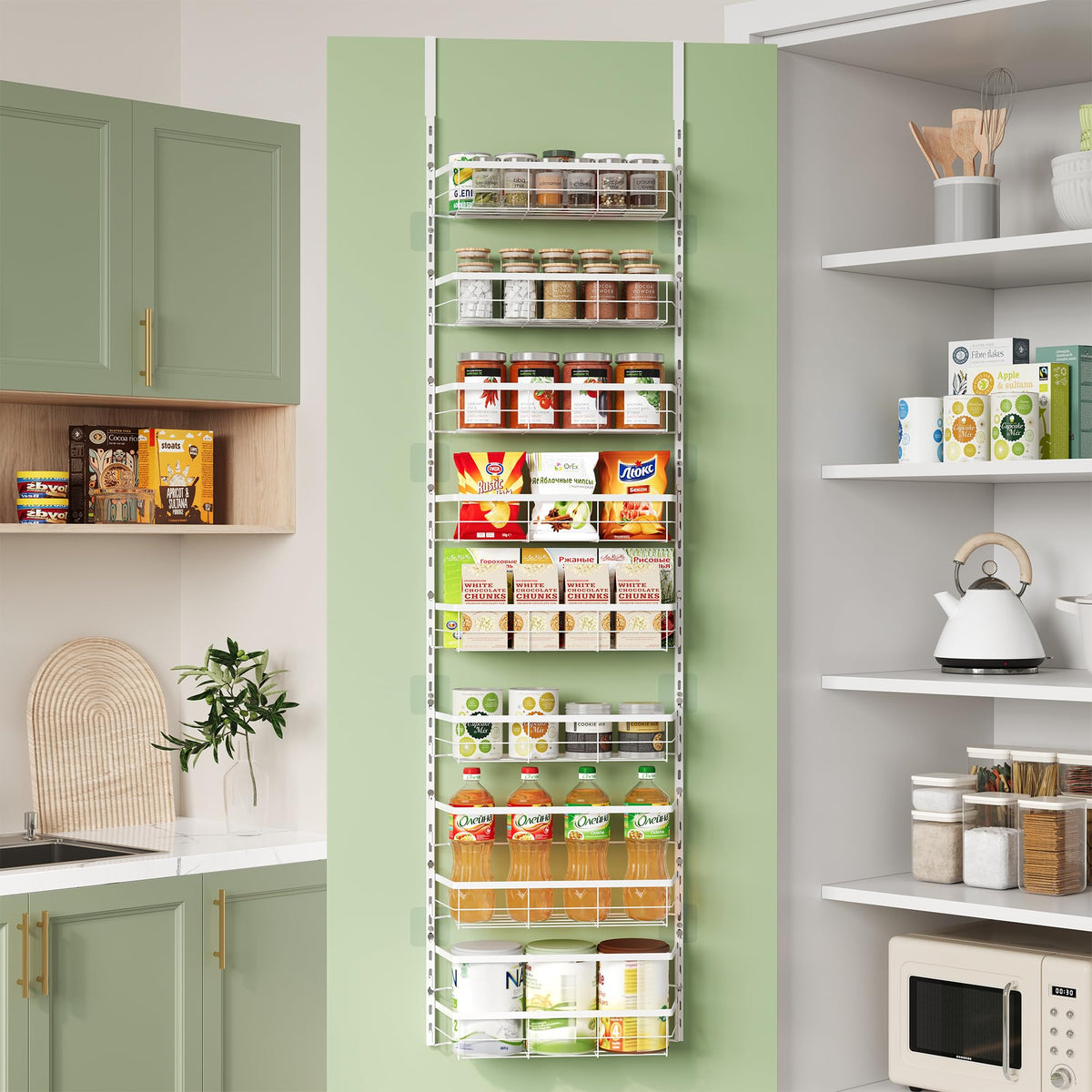 TOPCJ Over the Door Pantry Organizer,8-Tier Adjustable Heavy Duty - Image 1