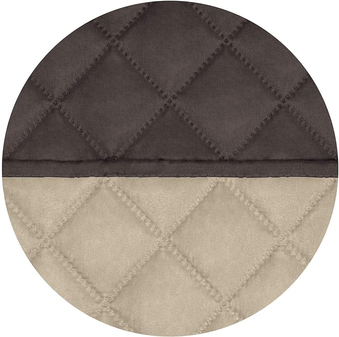 PureFit Reversible Quilted Sofa Cover, Water Resistant Slipcover Furniture Protector, Washable Couch Cover with Non Slip and Elastic Straps for Kids, Dogs, Pets (Small Recliner, Chocolate/Beige)