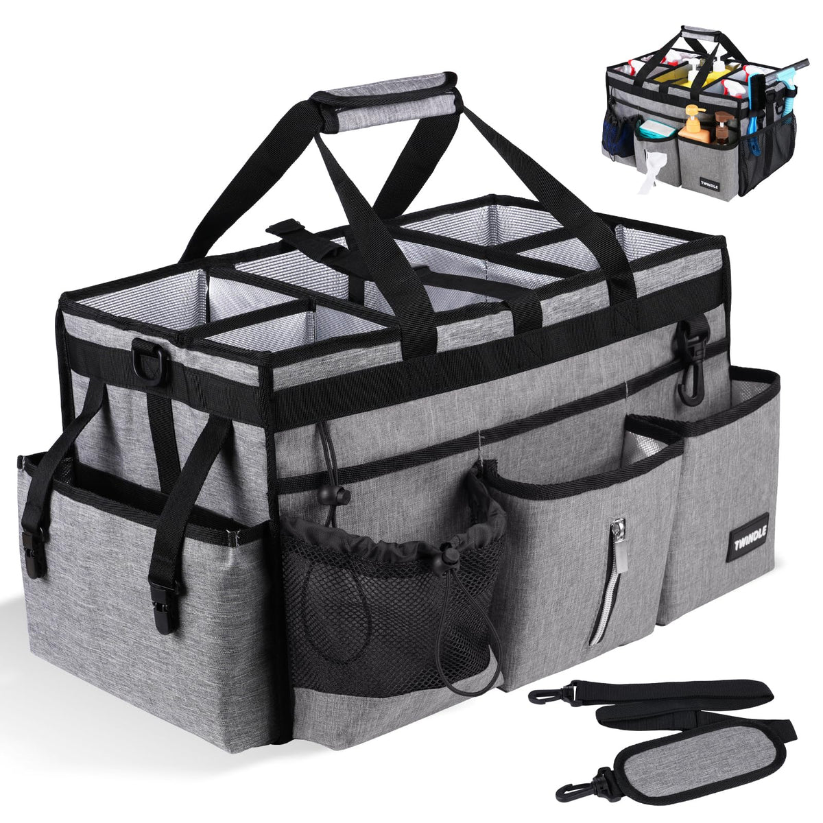 Extra Large Cleaning Caddy Bag with Rigid Support Board, Cleaning - Image 1