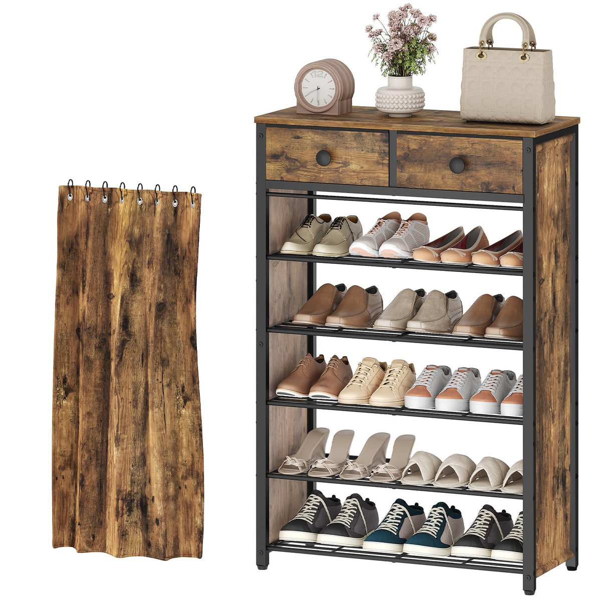6-Tier Shoe Rack for Entryway, Hidden Shoe Storage | Home Organization - Image 1