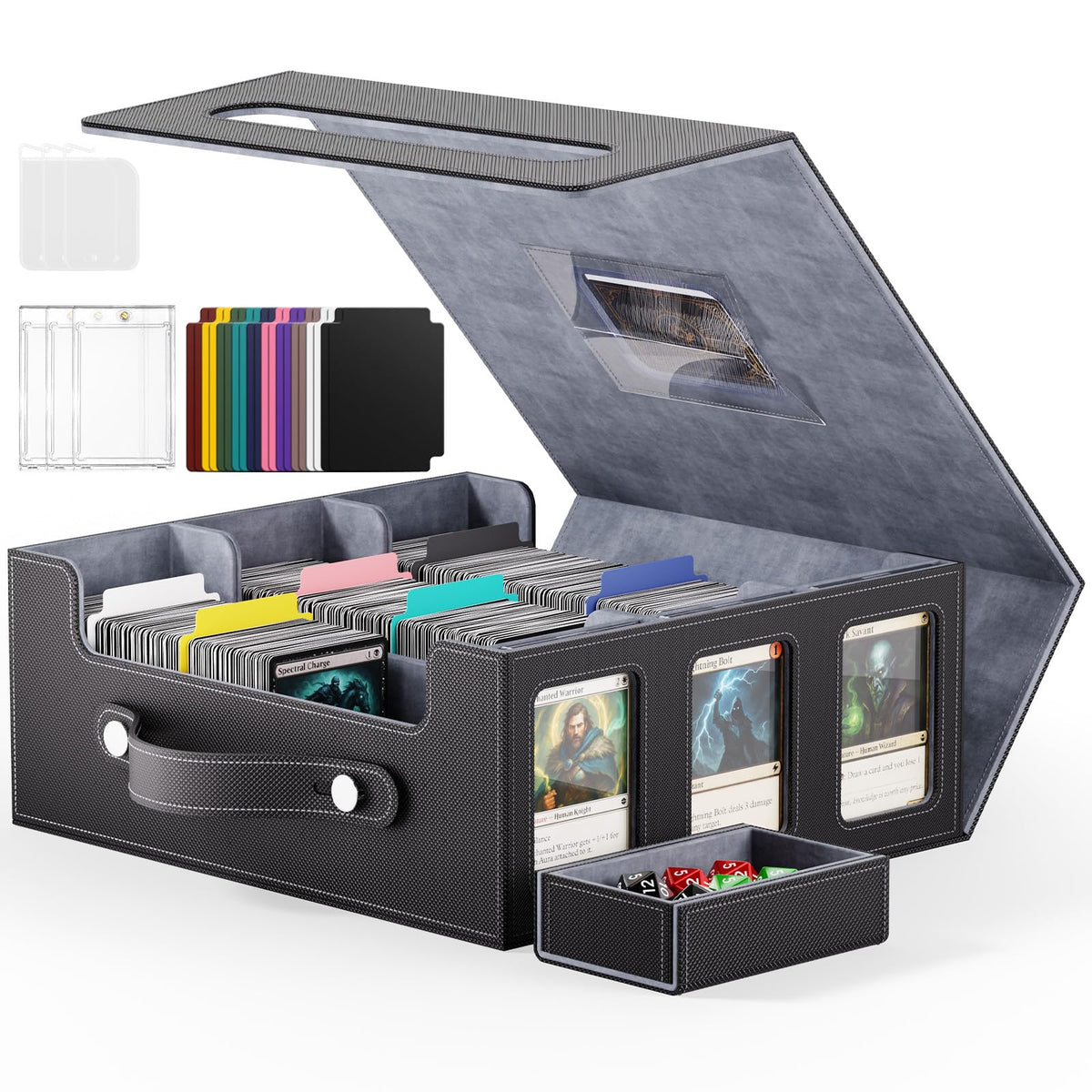 Trading Card Storage Box, 2600+ MTG Deck Box with Magnetic Lid - Image 1