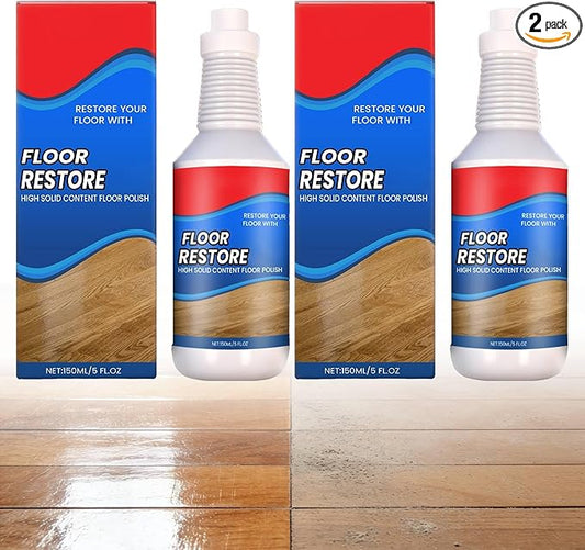 Floor Restore for Wood Floors: Floor Clean Restorer & Polish for Tile, Shine Wood, Laminate, Vinyl, Bamboo - Quick-Drying Flooring Protection Agent (2, 150 ml)