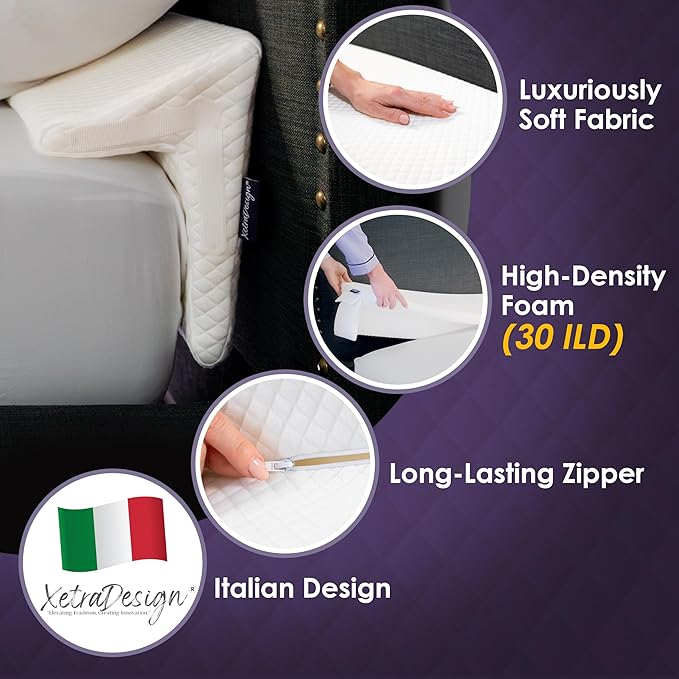 Bed Wedge Pillow for Headboard Gap Up to 7", Triangle Gap Filler for Bed, Mattress Wedge Gap Filler, Headboard Space Filler, Corner Pillow, White King 76"