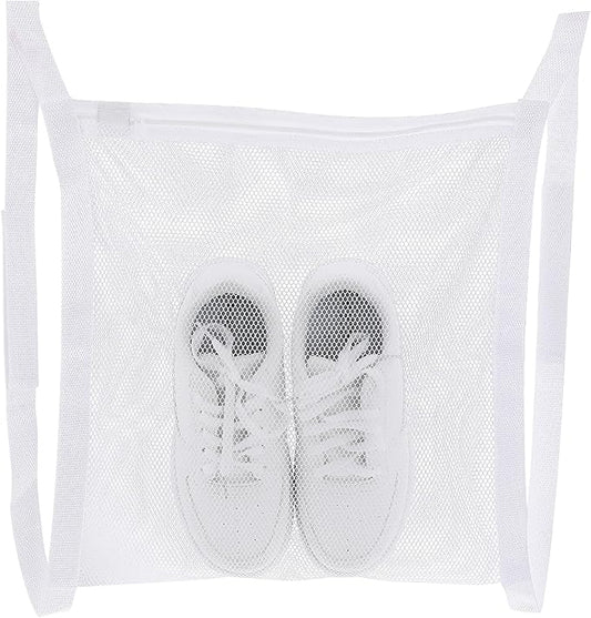 Mesh Laundry Bag with Strap and Zipper - Sneaker Dryer Bag, 16.3 x 15.9 Inch