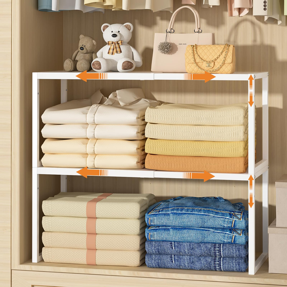 2 Pack Expandable Closet Organizers and Storage Shelves - Image 1