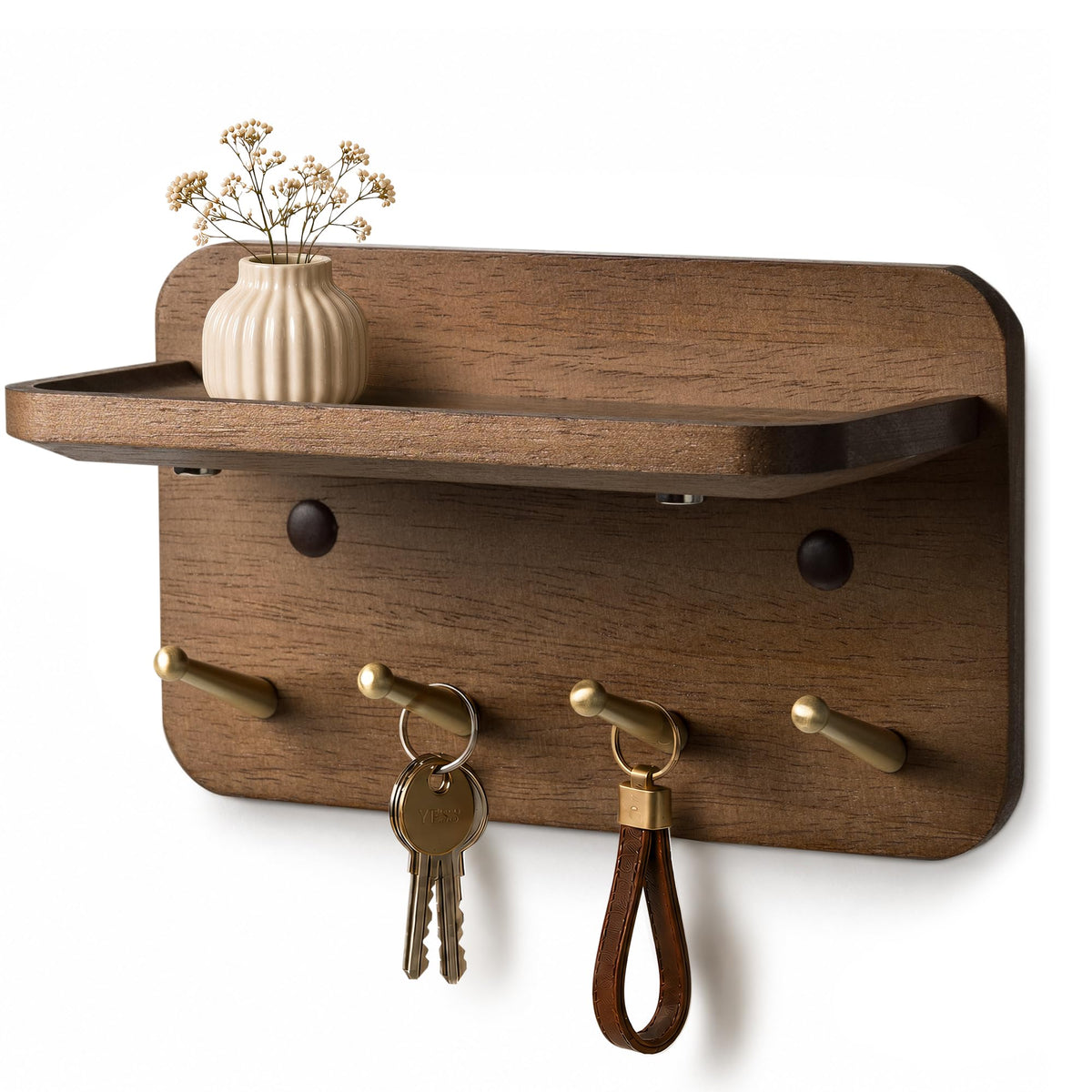 Key Holder Wall Mount, Solid Wood Key Holder for Wall - Image 1