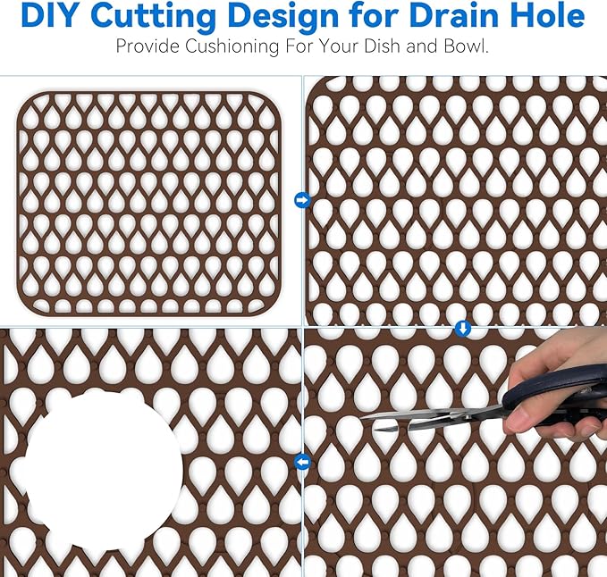 Sink Protectors for Kitchen Sink, 2Pcs TOOVEM13.6 ''x 11.6''Non-Slip Silicone Sink Mats Protect Your Stainless Steel Bottom of Kitchen Sink or Drying Rack