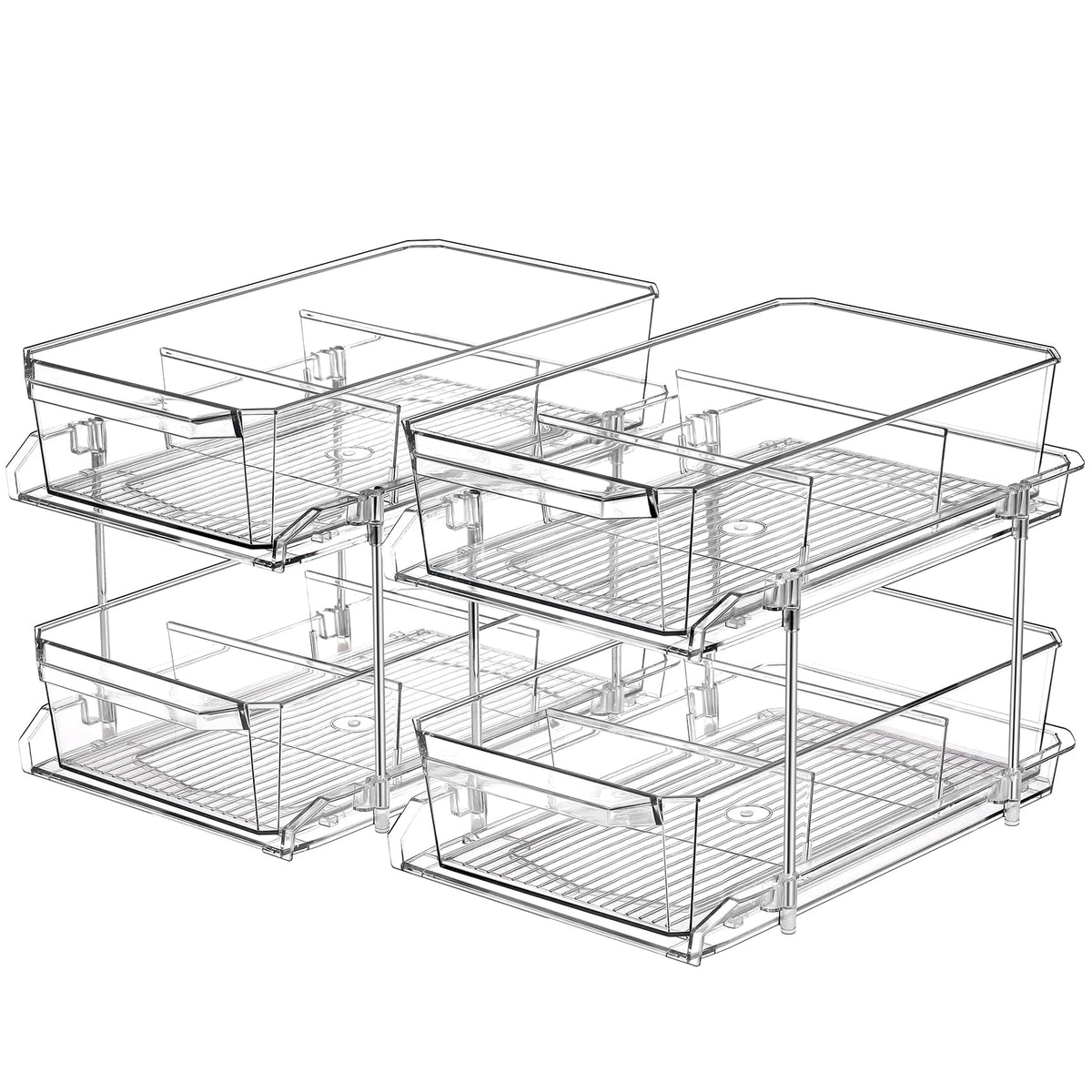 2 Set, 2 Tier Clear Organizer with Dividers for Cabi | All Products - Image 1