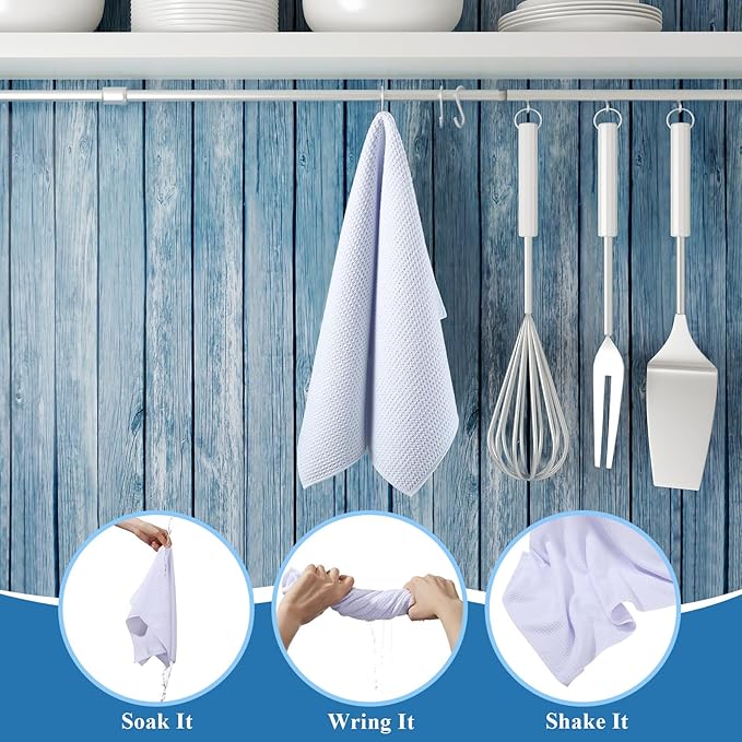 Breling Sublimation Kitchen Towel Blanks 16 x 24Inch, Microfiber Waffle Weave Sublimation Tea Towels Fast Drying Absorbent for Home Kitchen Gifts(48 Pieces)