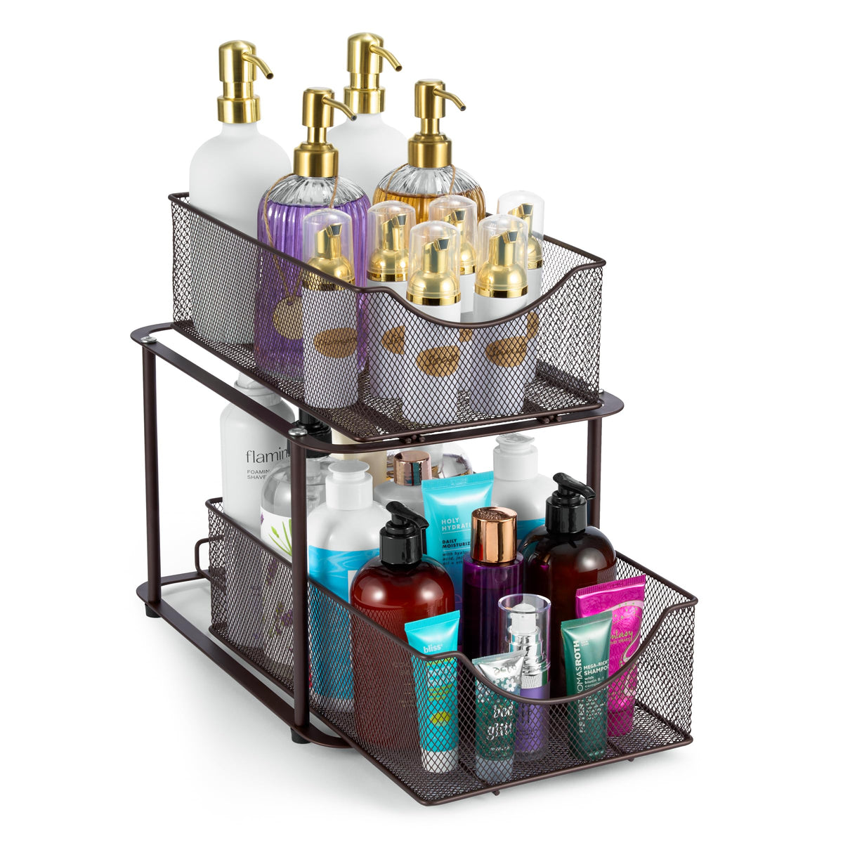 Sorbus Pull-Out Under Sink Organizer, Mesh Construction (Bronze - Image 1