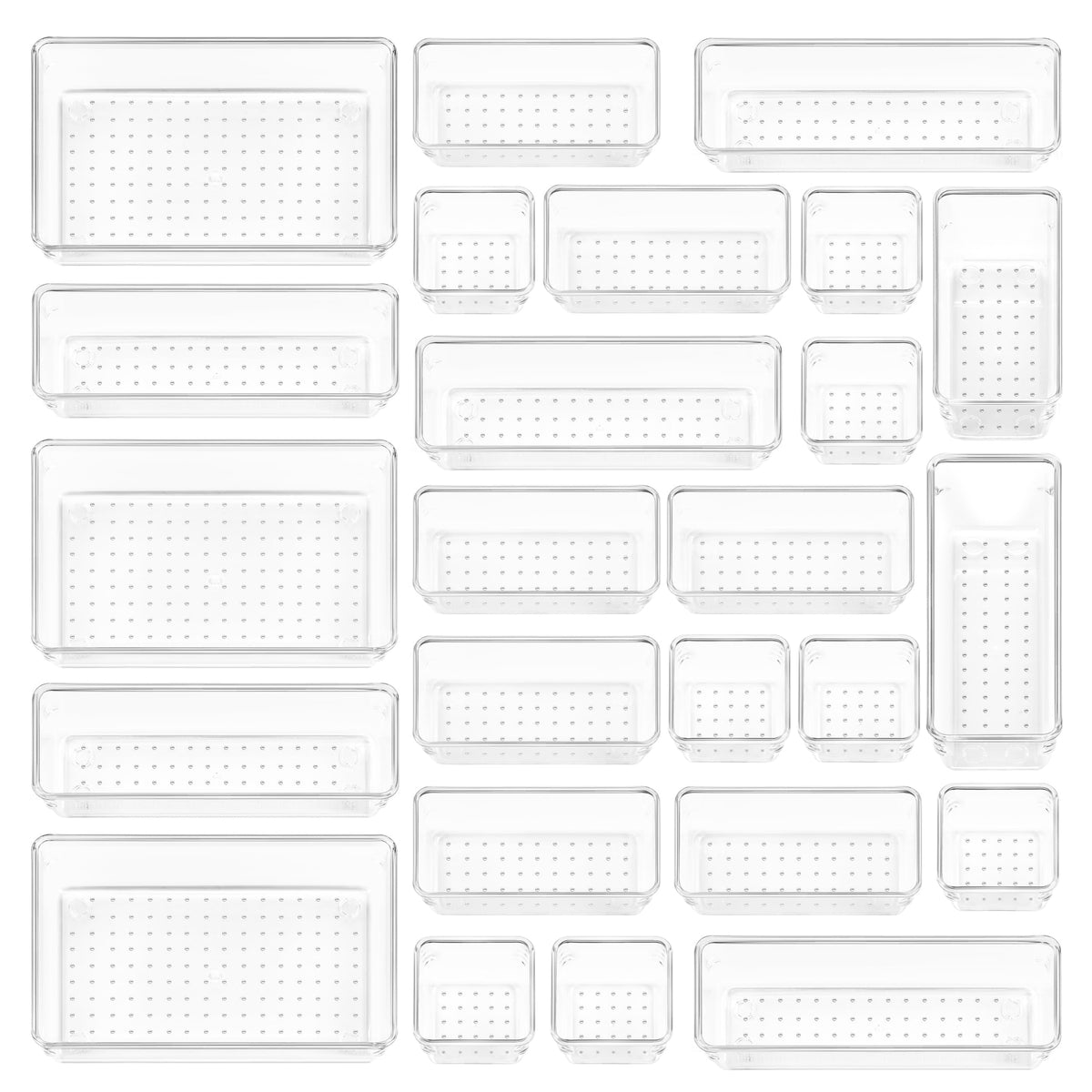 Vtopmart 72 PCS Clear Plastic Drawer Organizers Set, 4-Size - Image 1