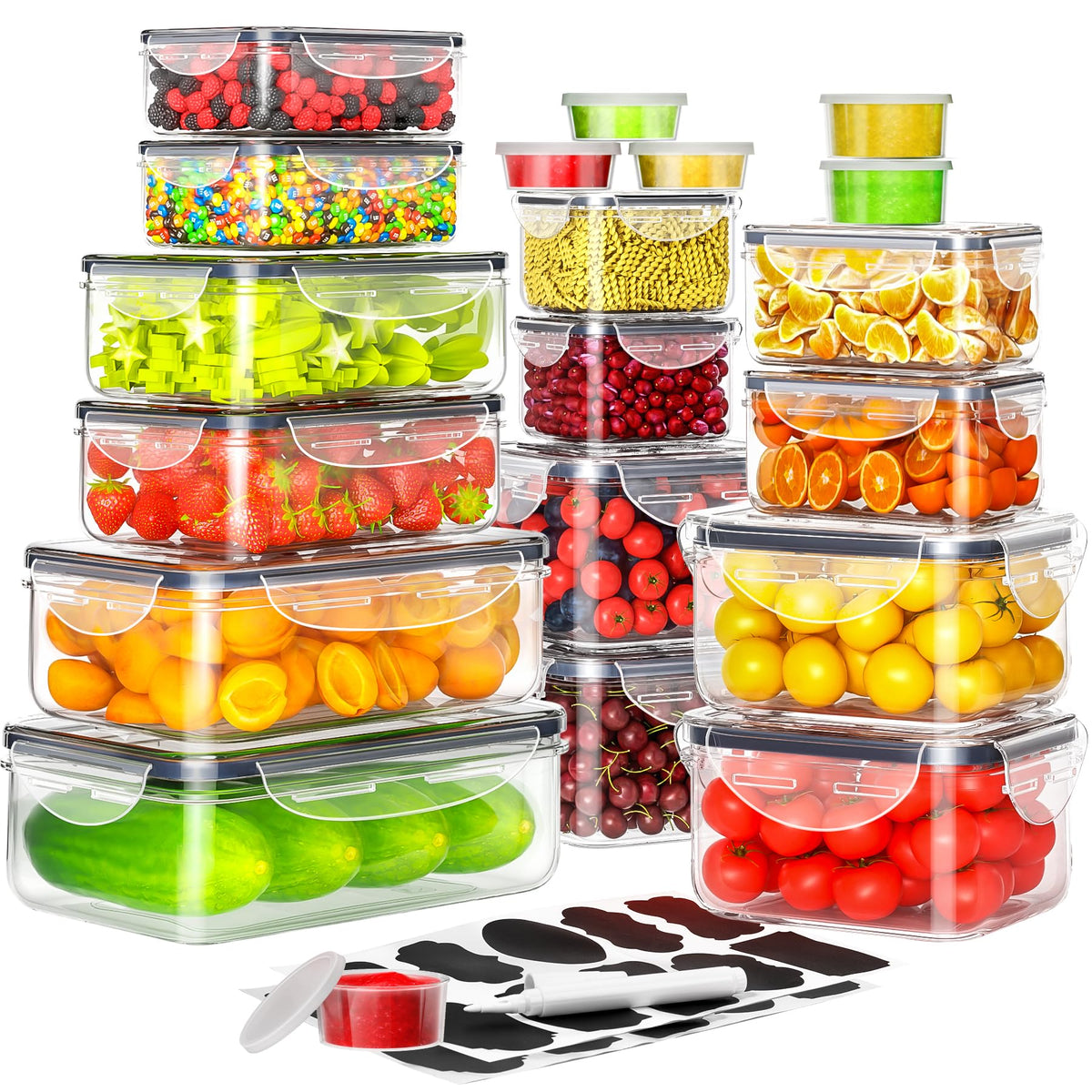 40 PCS Food Storage Containers with Lids Airtight (20 Containers - Image 1