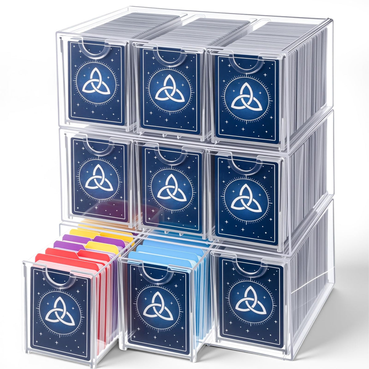 3 Pack Trading Card Storage Box, 3600 Count Acrylic Cards Box - Image 1