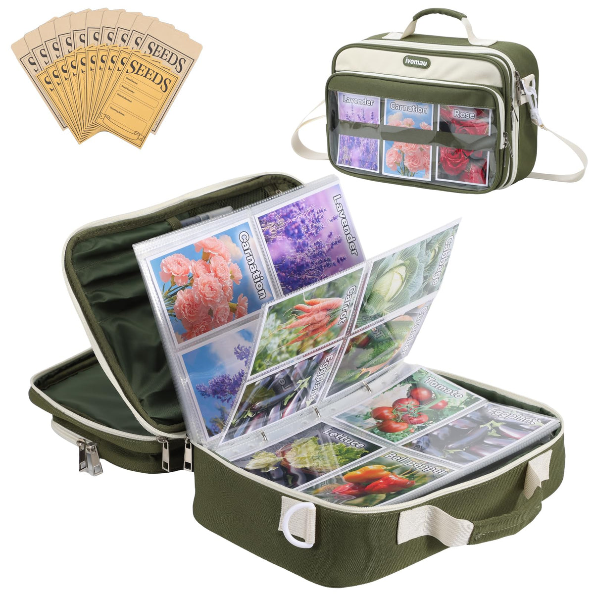 Seed Storage Organizer for Gardeners, Front Pocket | Home Organization - Image 1