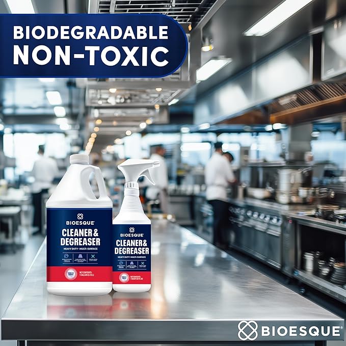 Bioesque Heavy Duty Multi-Surface Cleaner & Degreaser Concentrated Professional Formula, 32 Fl Oz (Pack of 12)