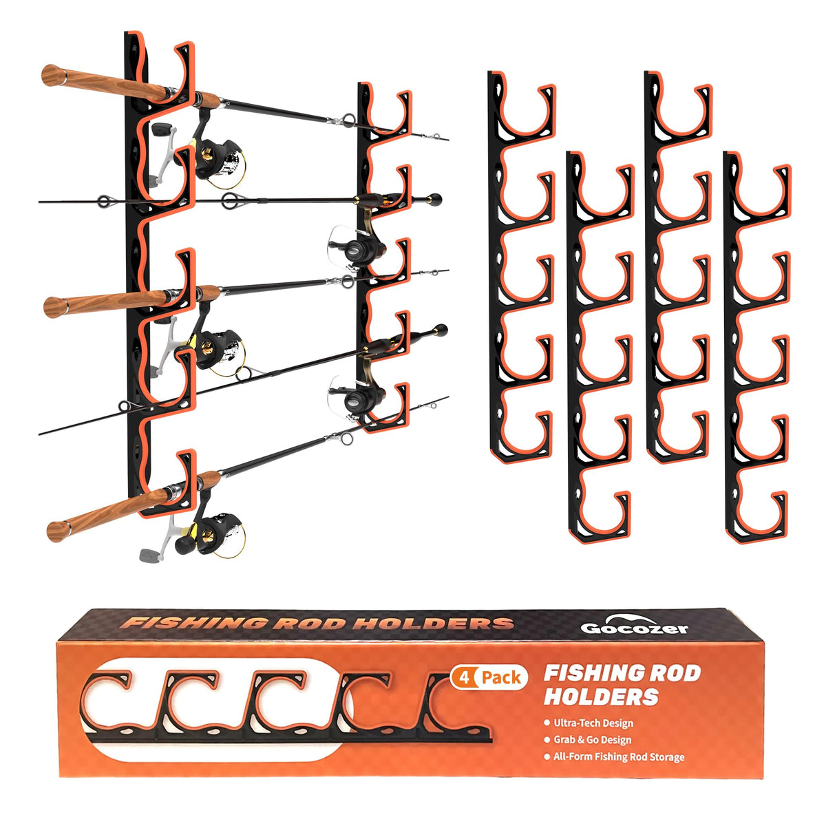 Gocozer Fishing Rod Holder for Garage, H5 Wall or Ce | All Products - Image 1