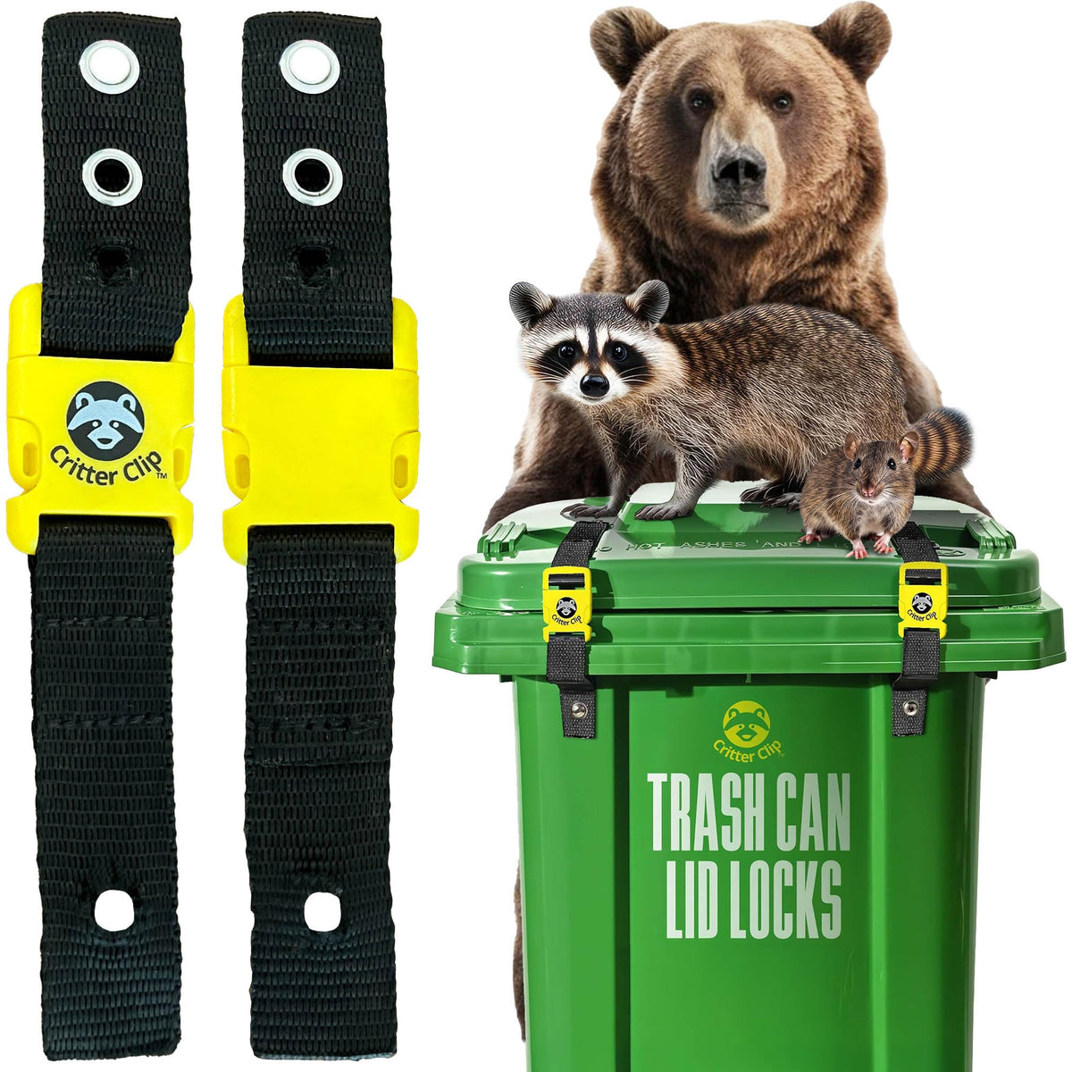 Critter Clip The Original Trash Can Locks for Animals – - Image 1
