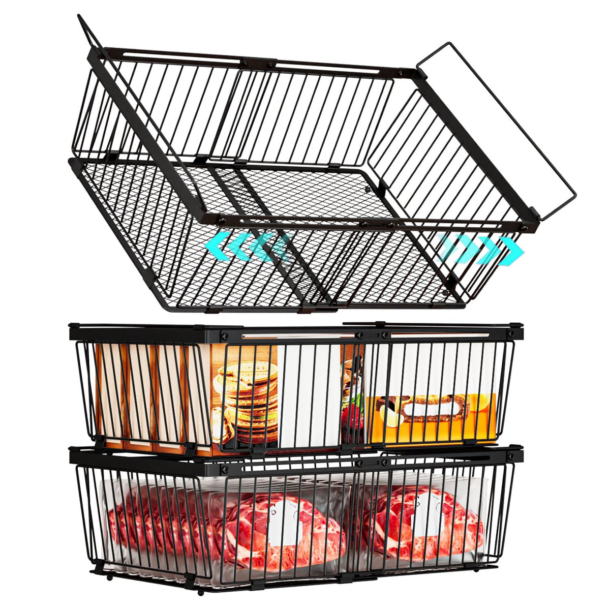 Large Freezer Organizer Bins for 10 to 20 Cu.Ft,Leak-Proof Bottom - Image 1