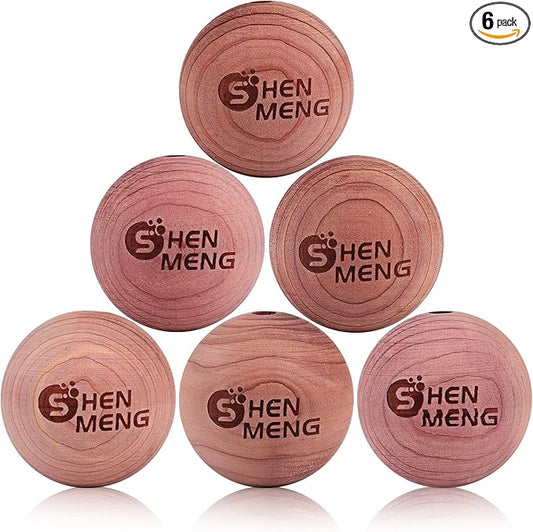 Shoe Deodorizer Balls, Sneaker Balls with Natural Woody Scent, 6pcs Odor-Fighting Shoe Freshener Balls, Odor Eliminators for Boots, Gym Bag, Closet, Locker, Hamper, Drawer