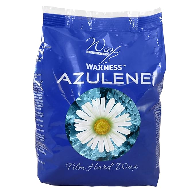 Waxness Film Hard Wax Beads Azulene 1.1 lb (500 g) – Stripless Professional Hard Wax with Azulene for Face & Body, Smooth Application – Made in Italy