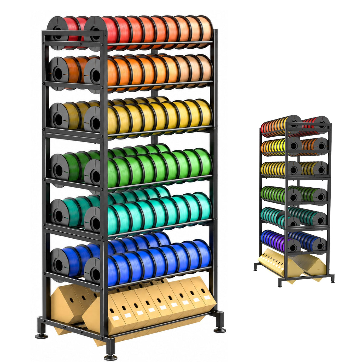 3D Printer Filament Storage Rack, 7-Tier Double-Row, 126 Spools - Image 1