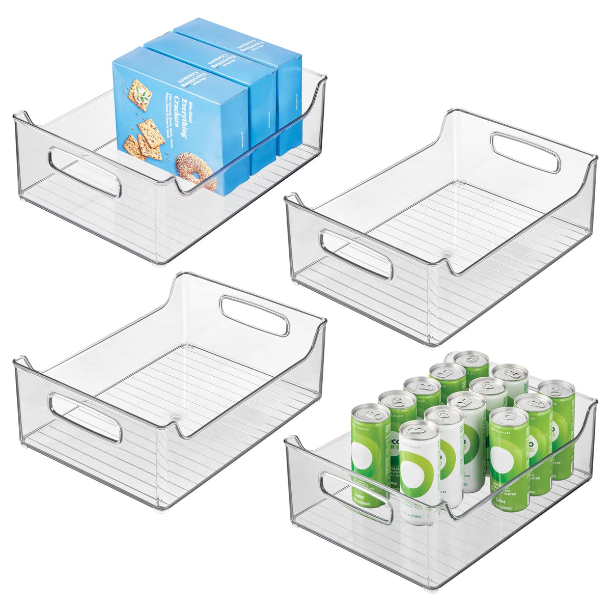iDesign Stackable Clear Plastic Storage Bin, 4-Pack - Image 1