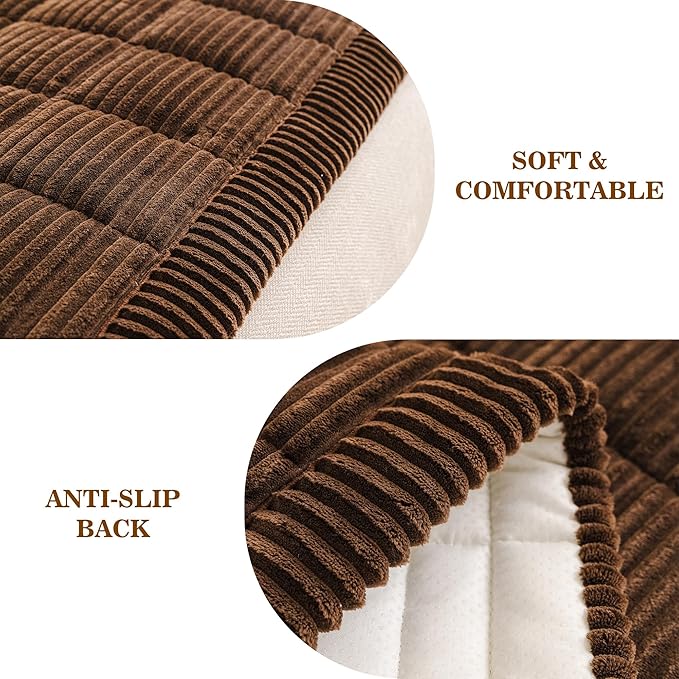 MEETSKY Couch Cover for Dog Washable, Sofa Covers for 2 Cushion Couch Non-Slip Loveseat Sofa Protector Pet Friendly Dog Mats for Couches Soft Furniture Covers, 27.6" x 59", Chocolate