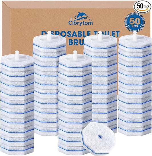 50 Count Toilet Wand Refills for Clorox, Premium Toilet Cleaner Refill Pads, Replacement Brush Heads Compatible With Most Toilet Wand Refill System, No Falling Apart, Fresh Fragrance