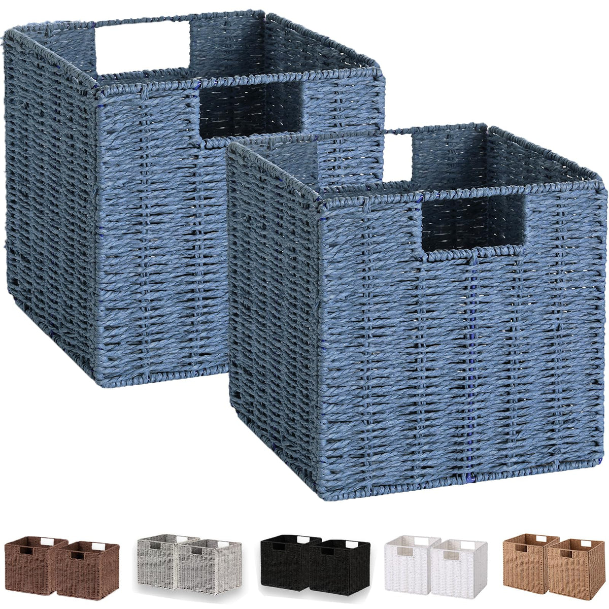 Vagusicc Wicker Storage Basket, Set of 2 Hand-Woven Storage - Image 1