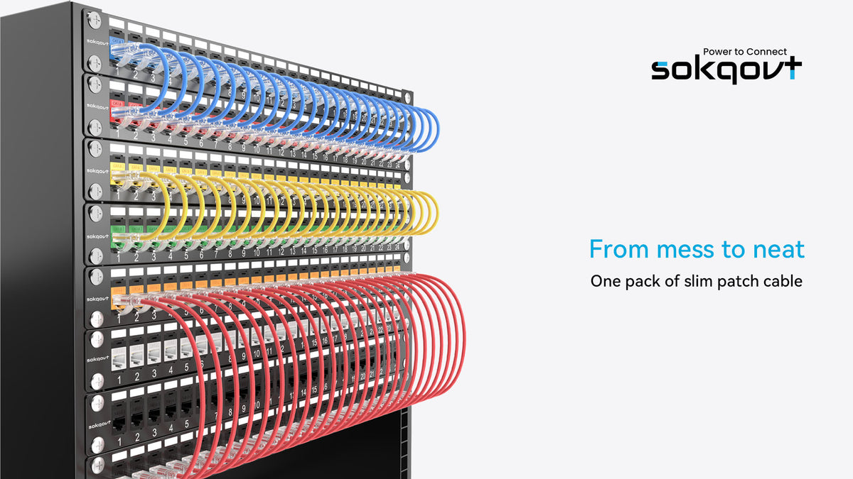 Sokqovt Cat6a Patch Cables Slim 0.5ft (24 Pack), Flexible Cat6 - Image 8