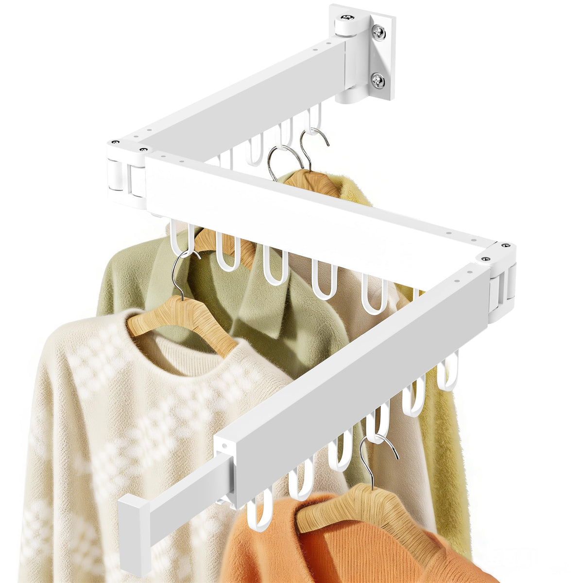 Clothes Drying Rack Wall Mounted, Space-Saving Drying Rack - Image 1