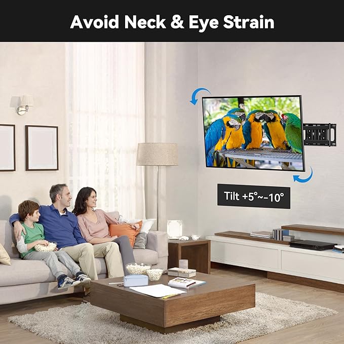 FORGING MOUNT Corner TV Mount with 25.6" Long Arm,Landscape to Portrait Full Motion TV Wall Mount Swivel Tilt Heavy Duty Wall Mount Bracket for 26-65“ Screens,Load 77lbs,VESA 400x400mm,Fit 16" Stud