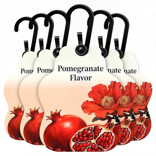 Pomegranate Scented Sachets for Drawers & Closets (6 Pack) – Long Lasting Home Fragrance with EVA Material Beads – Hanging Air Freshener for Wardrobe, Car, Shoe Cabinet, and Bathroom (0.35 oz Each)