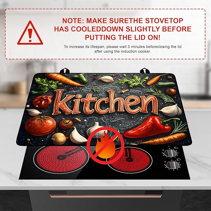 Kitchen Stove Top Cover Retro Flower Gas Stove Top Cover for Home Decoration Kitchen Pad Non-Stick Washable Cooktop Covers Countertop Protector Keep Stove Clean 28"x20"