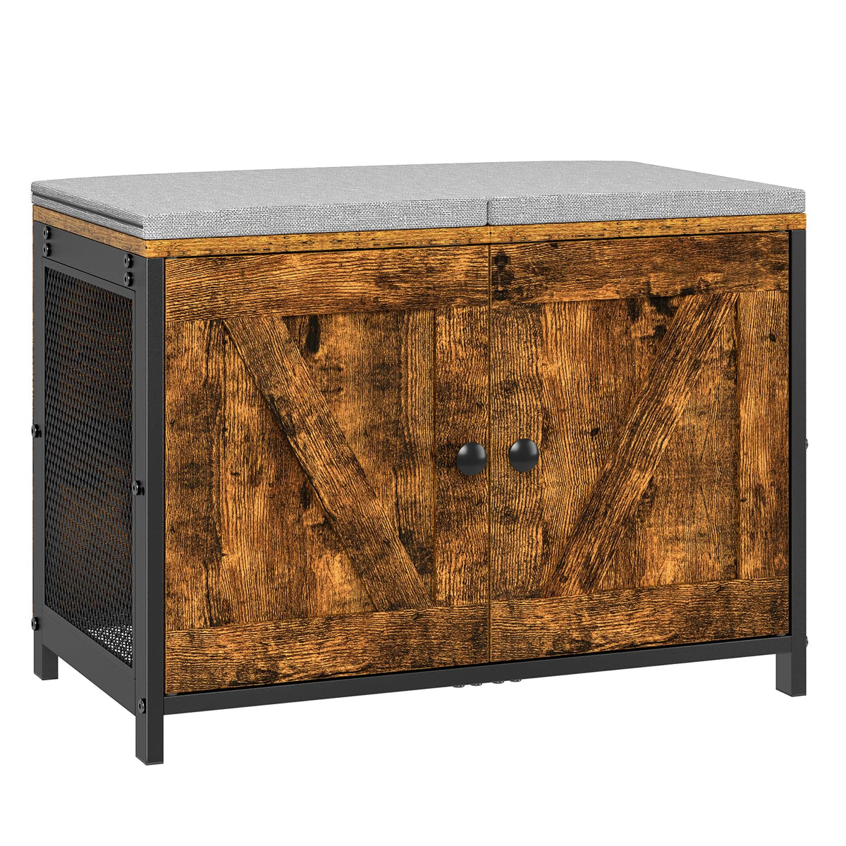ThreeHio Shoe Bench with Cushion & Doors, Small Entr | All Products - Image 1