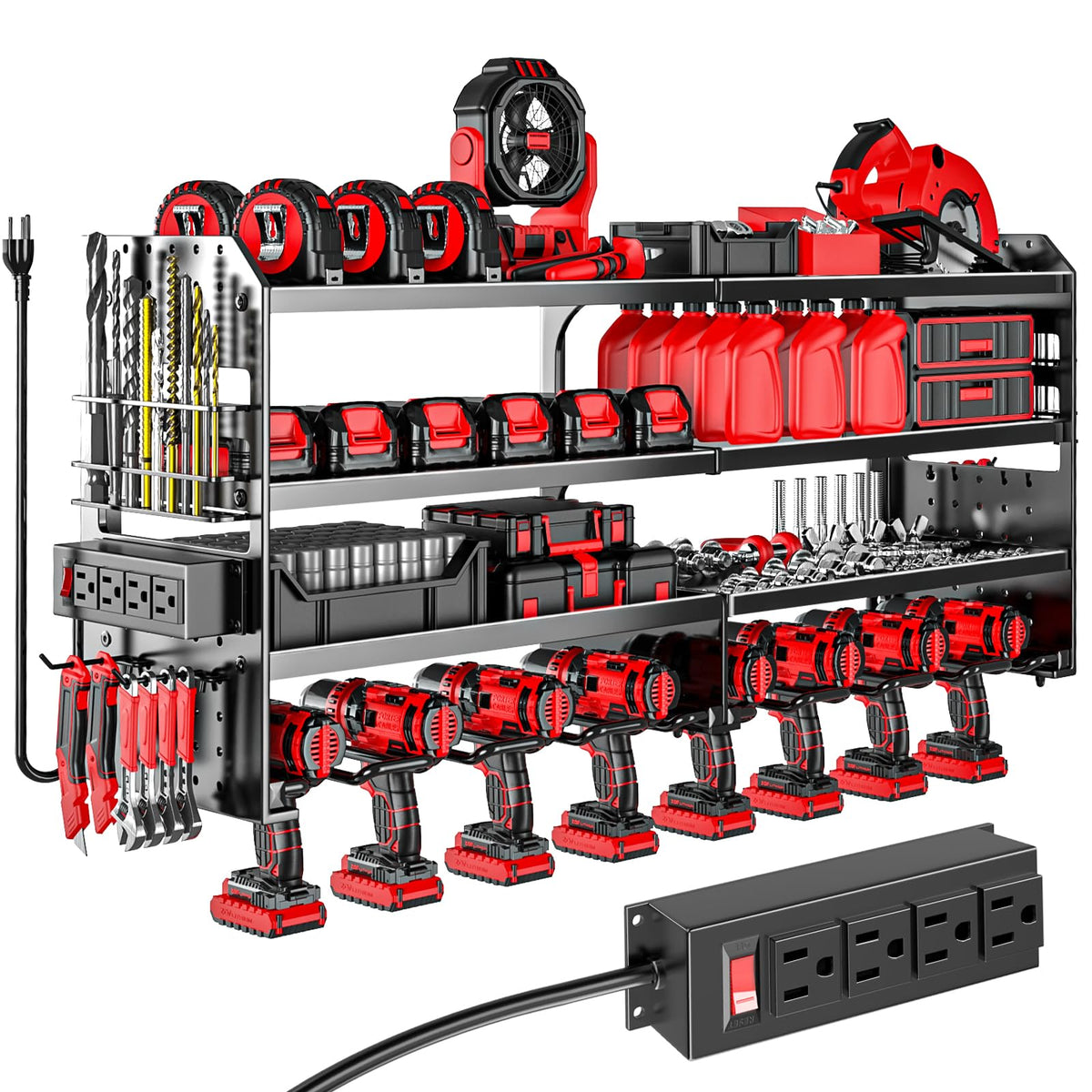 Large Power Tool Organizer Wall Mount with Charging | All Products - Image 1