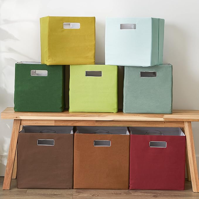 DII Collapsible Polyester Storage Cube, Solid, Lightweight and Durable, Large Square, 13x13x13, Cinnamon