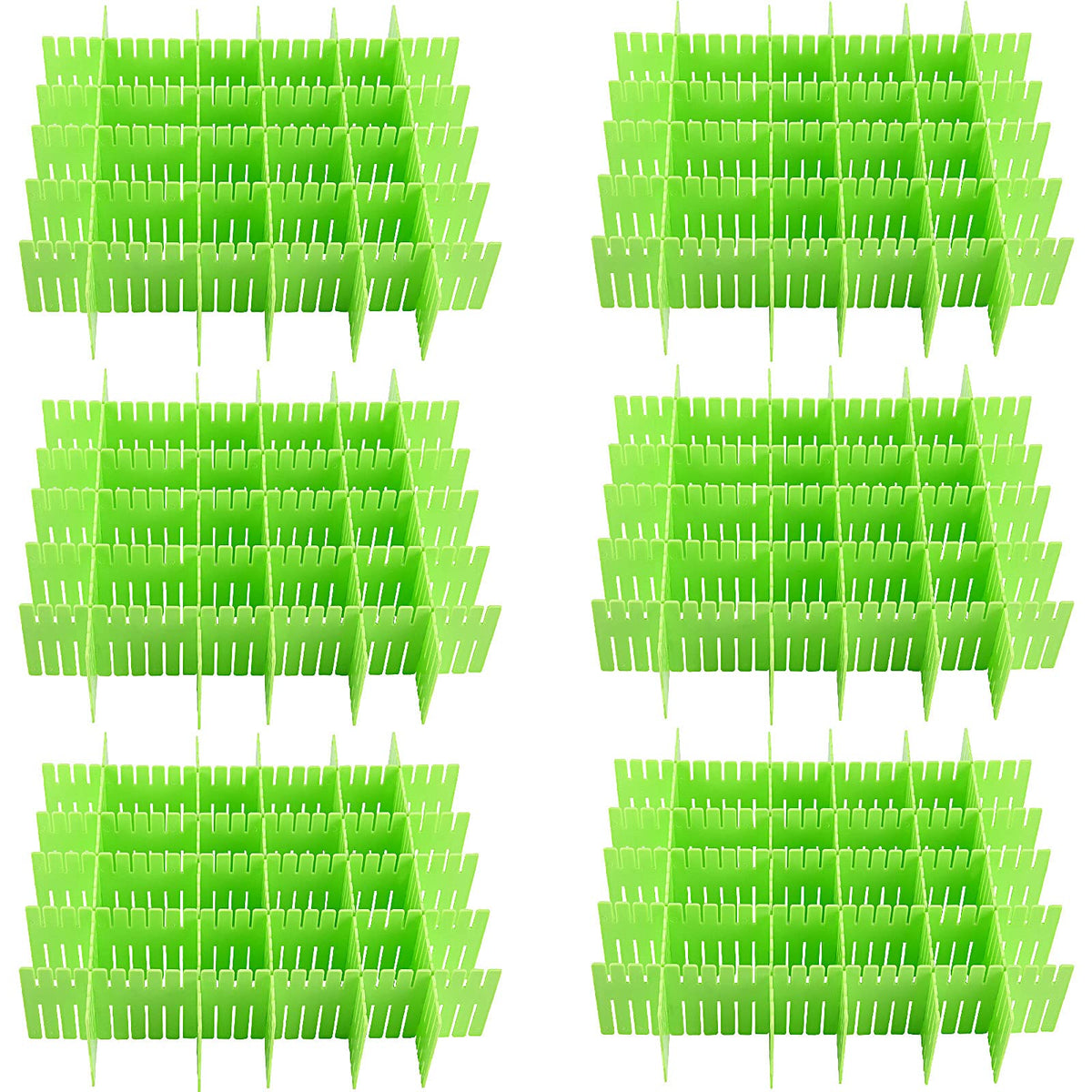 ZOENHOU 60 PCS Green Drawer Dividers, 12.6 x 2.8 Inch - Image 1