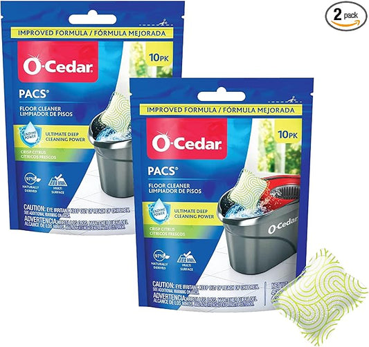 O-Cedar Floor Cleaning 20ct Pacs Citrus Scent 10ct (2-Packs)