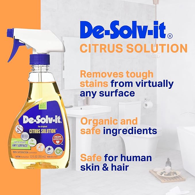 Orange-Sol De-Solv-It Citrus Solution, Wood, Glass, Laundry Stain Remover Spray, Odor & Stain Remover Clothes Laundry Spray, Citrus Solvent, 12-Ounce
