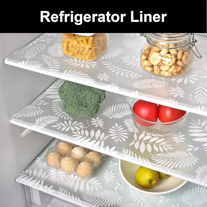 Cooyes Shelf and Drawer Liners for Kitchen Cabinets, Non Adhesive Cabinet Liner, EVA Waterproof Durable Non-Slip Drawer Mats for Shelves, Refrigerator, Storage, Desks（23.6" W x 118" L）
