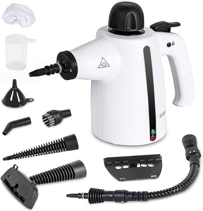 Handheld Steam Cleaner, 9-Piece Accessory Set, White, Steamer for Cleaning, Couch Cleaner, Steam Cleaner Carpet and Upholstery