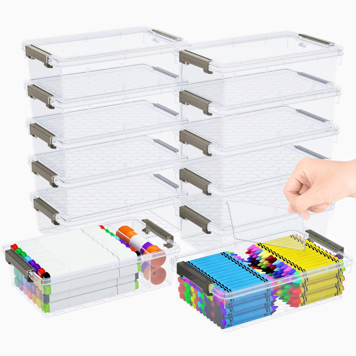 12 Pack Extra Large Pencil Box with Removable Divider - Image 1