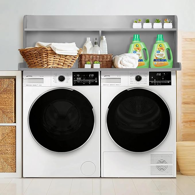 Royxen Laundry Countertop with 20“ Shelf Universal Fit, Washer and Dryer Countertop with Storage Space, Gray