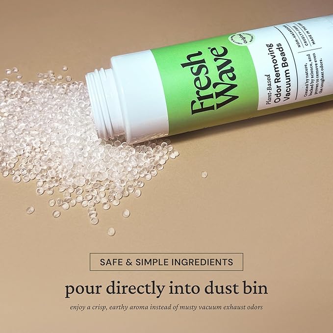 Vacuum Odor Eliminating Beads 5.25oz | Natural Plant-Based Deodorizer | Keeps Vacuum Fresh