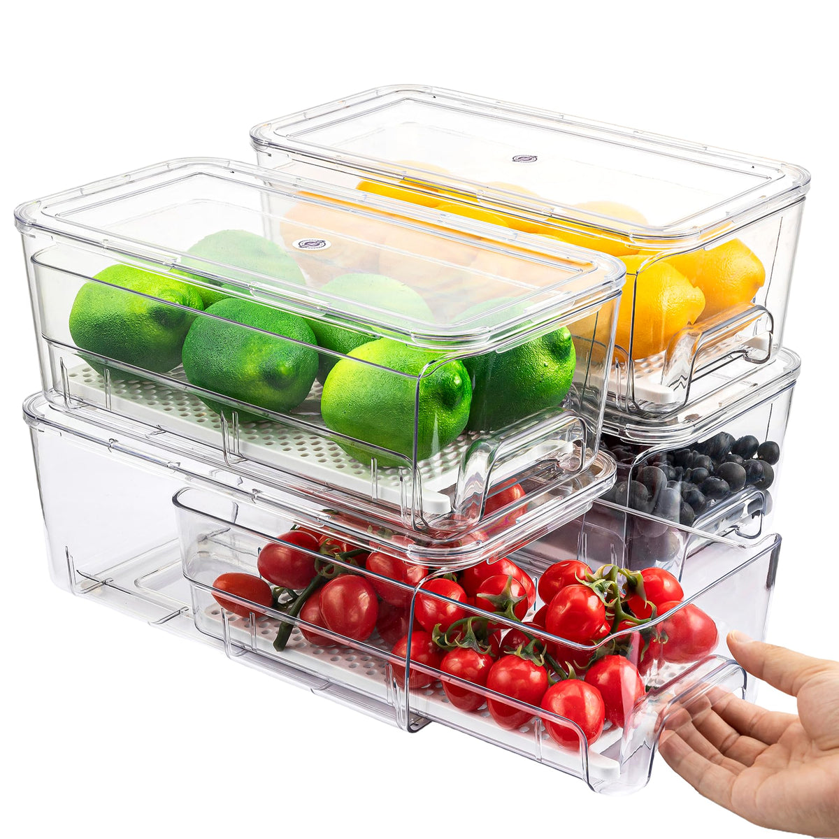 Imncya Clear Fridge Organizer, 4-Pack Stackable | Home Organization - Image 1